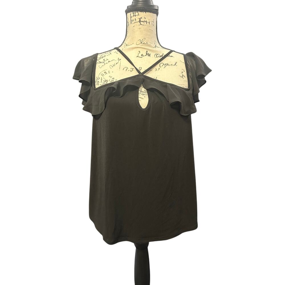 BCBGeneration Black Knit Top w/ Strap Neckline – Size M